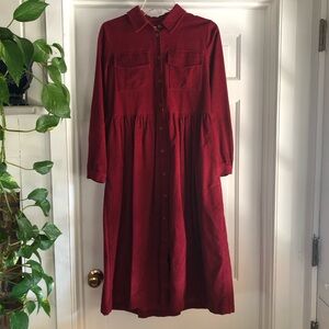 OffOn Corduroy Shirt Dress